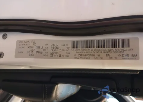 2015 Jeep Grand Cherokee Laredo из США, поврежденный, VIN 1C4RJFAG4FC874846